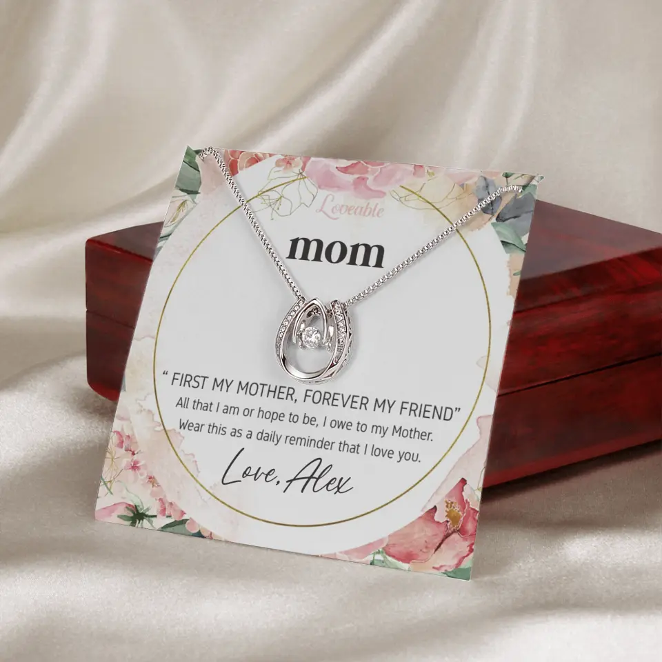 Mom First Mother Forever Friend Daily Reminder that I Love You Necklace for Mommy from Kid
