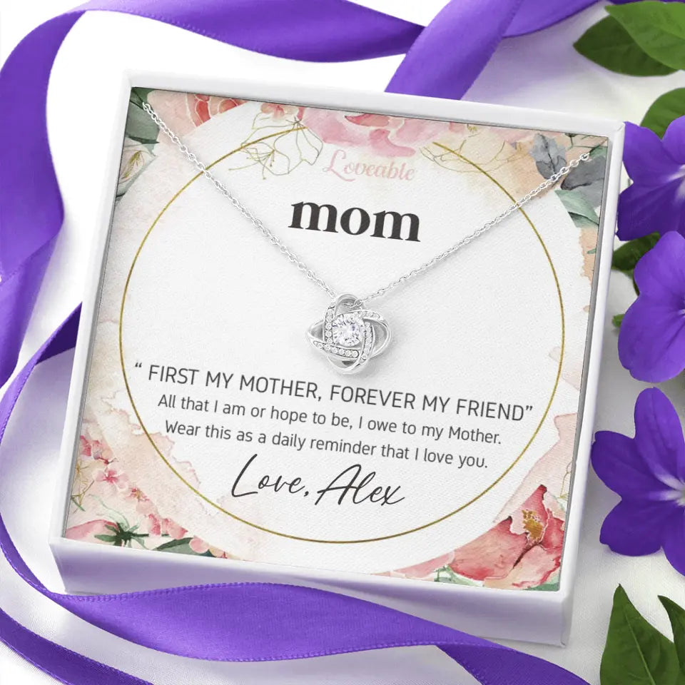 Mom First Mother Forever Friend Daily Reminder that I Love You Necklace for Mommy from Kid