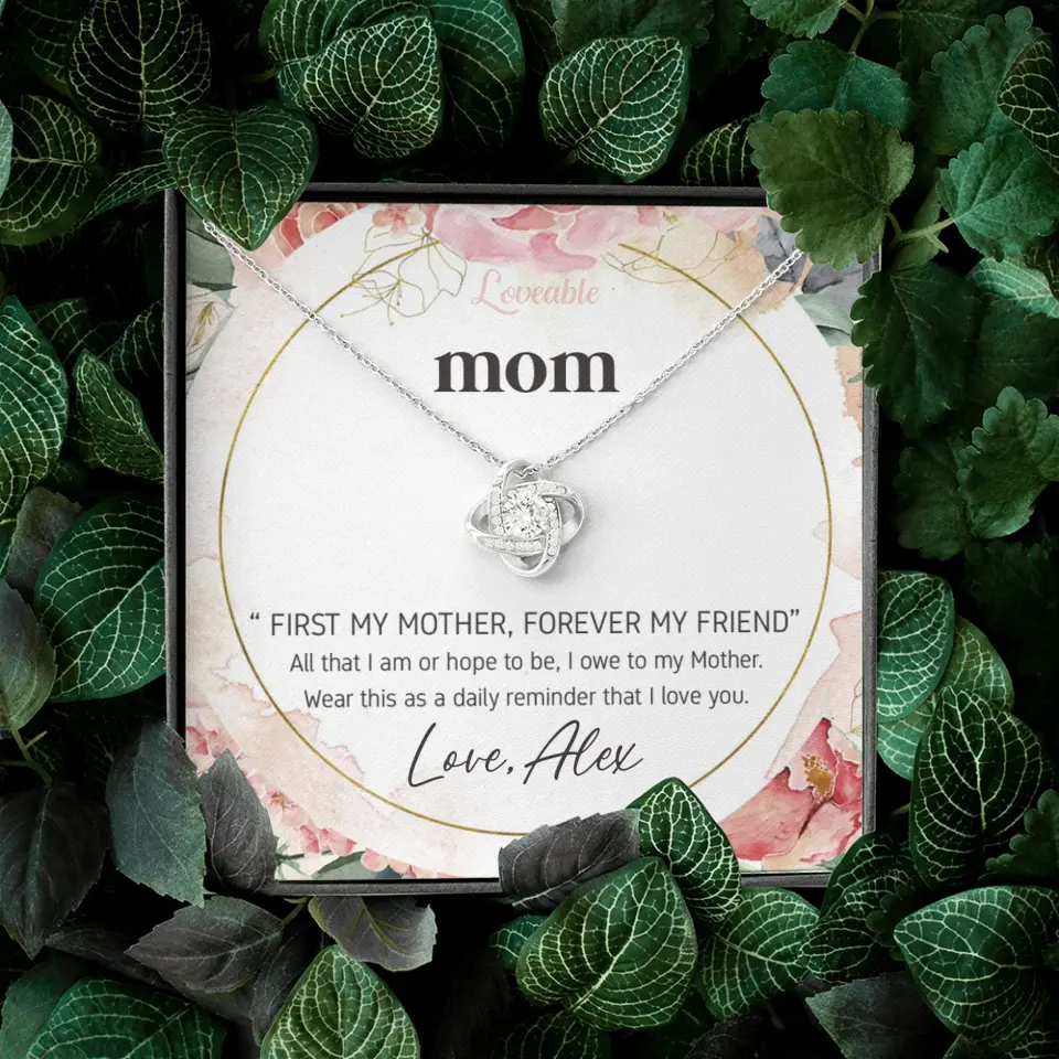 Mom First Mother Forever Friend Daily Reminder that I Love You Necklace for Mommy from Kid