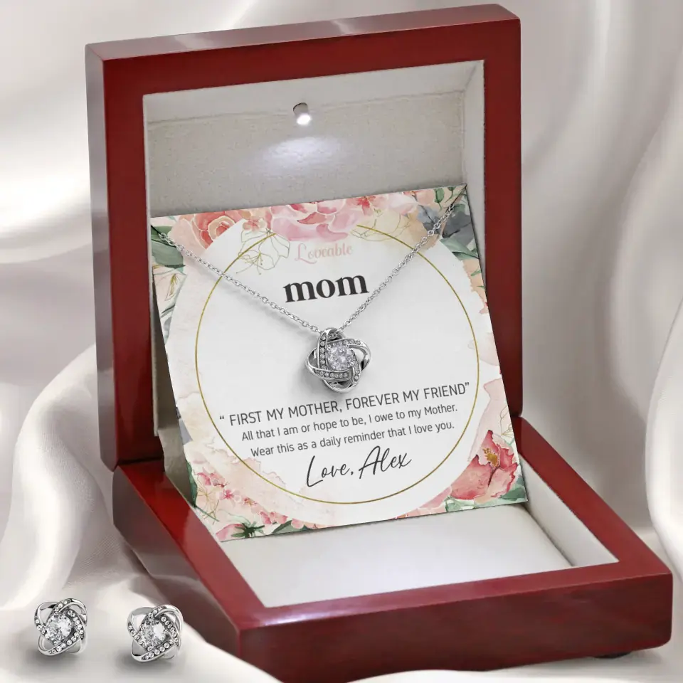 Mom First Mother Forever Friend Daily Reminder that I Love You Necklace for Mommy from Kid