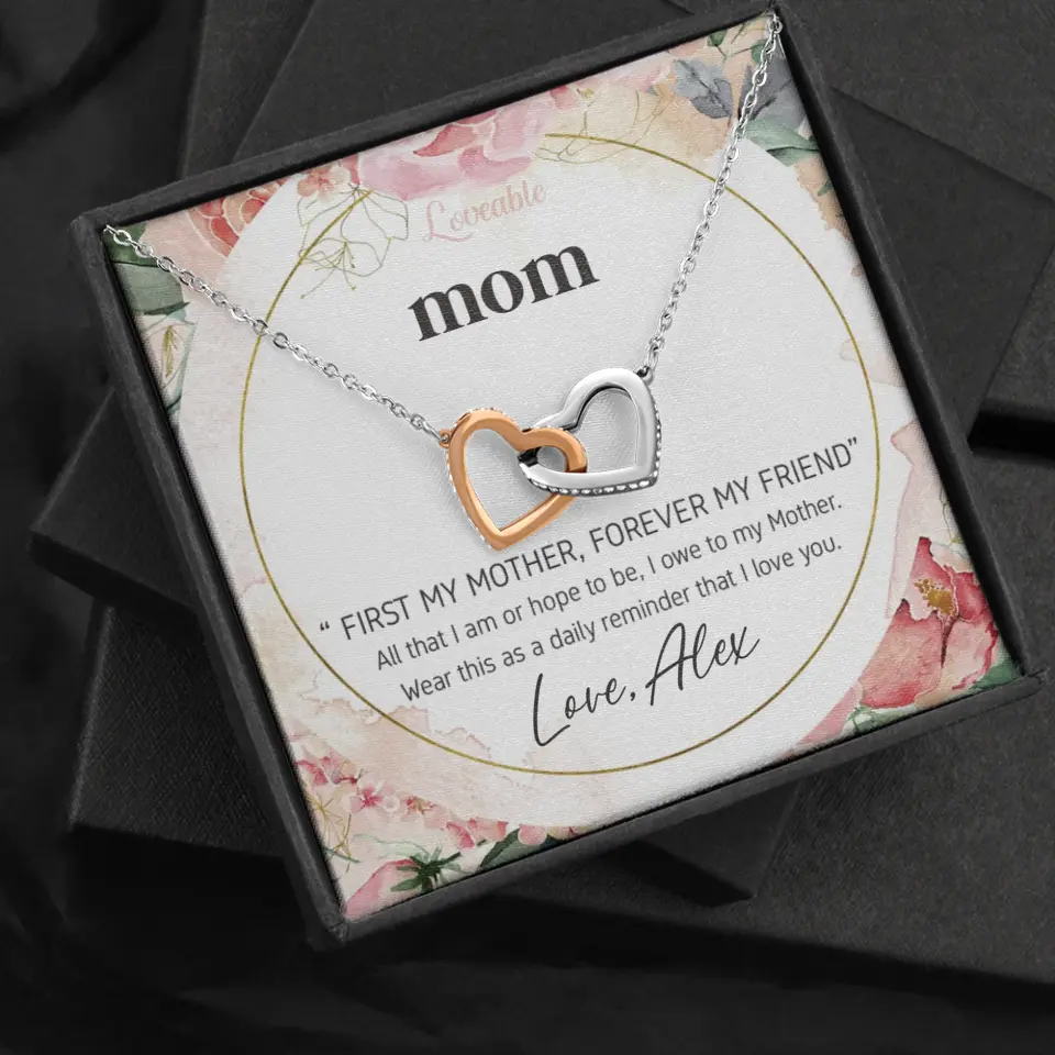 Mom First Mother Forever Friend Daily Reminder that I Love You Necklace for Mommy from Kid