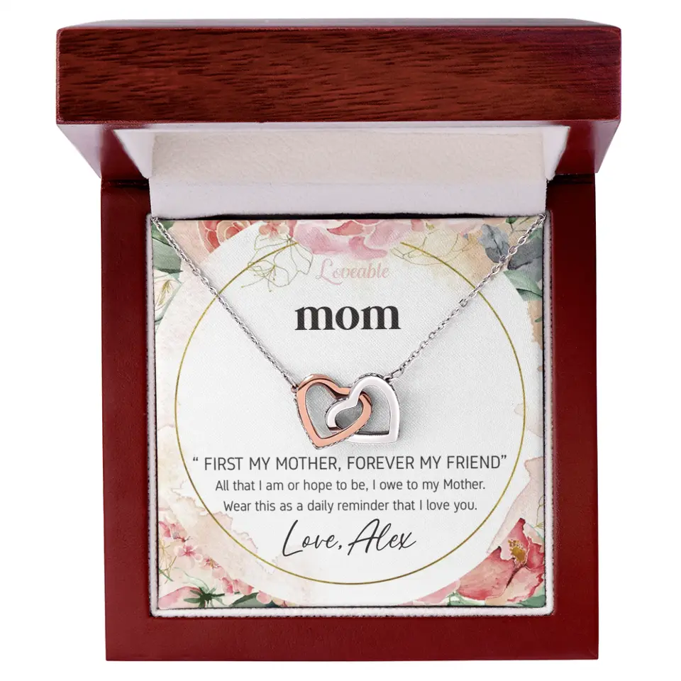 Mom First Mother Forever Friend Daily Reminder that I Love You Necklace for Mommy from Kid