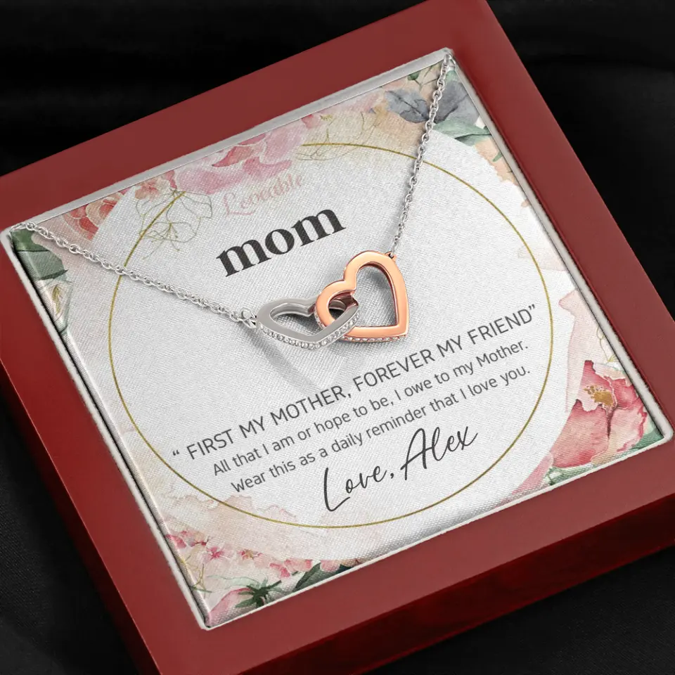 Mom First Mother Forever Friend Daily Reminder that I Love You Necklace for Mommy from Kid