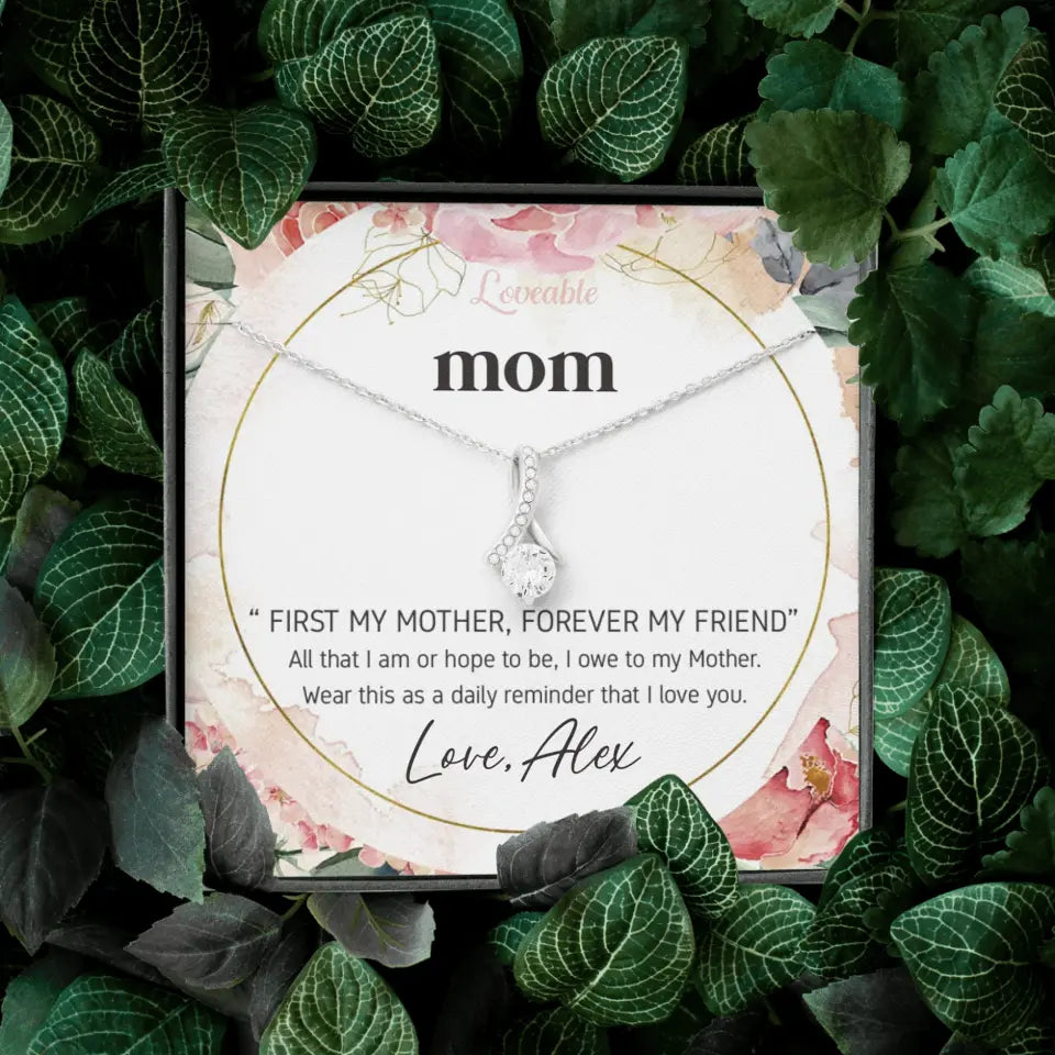 Mom First Mother Forever Friend Daily Reminder that I Love You Necklace for Mommy from Kid