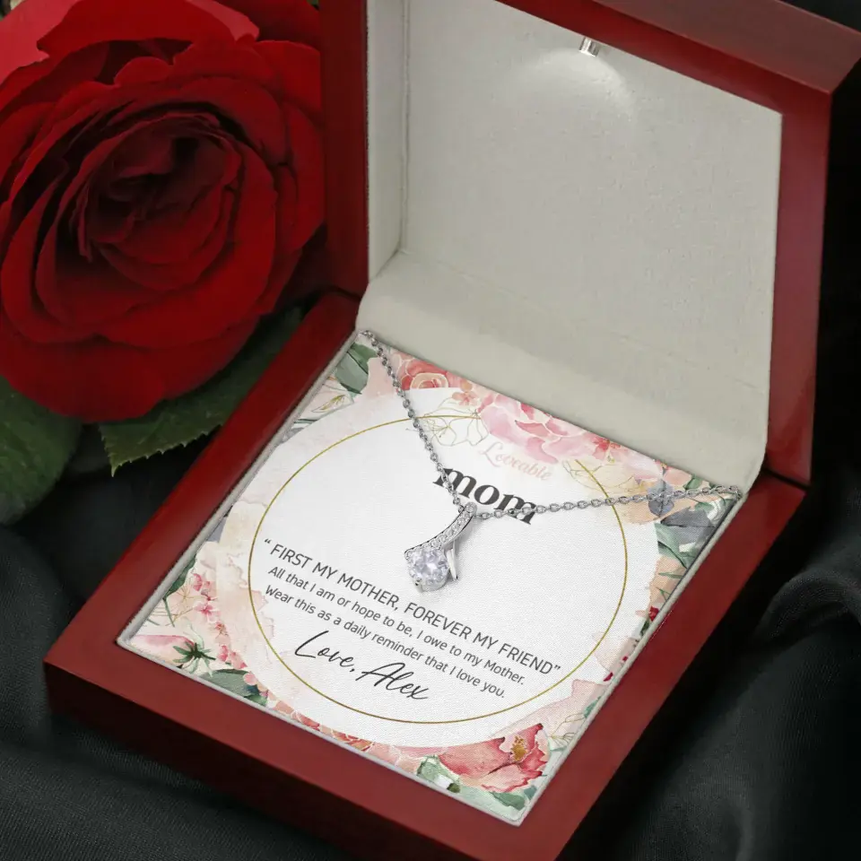 Mom First Mother Forever Friend Daily Reminder that I Love You Necklace for Mommy from Kid