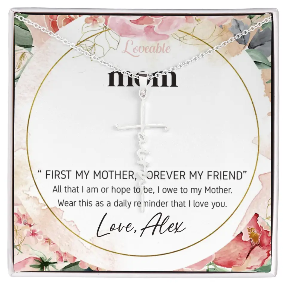 Mom First Mother Forever Friend Daily Reminder that I Love You Necklace for Mommy from Kid