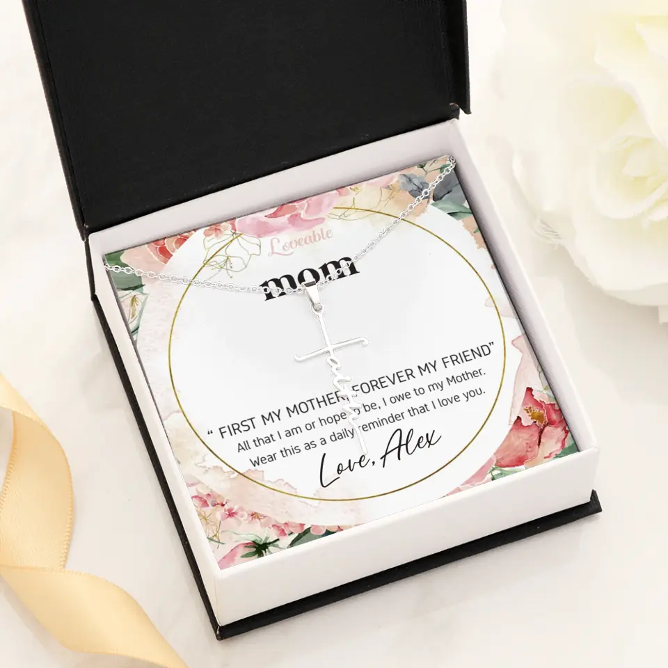 Mom First Mother Forever Friend Daily Reminder that I Love You Necklace for Mommy from Kid