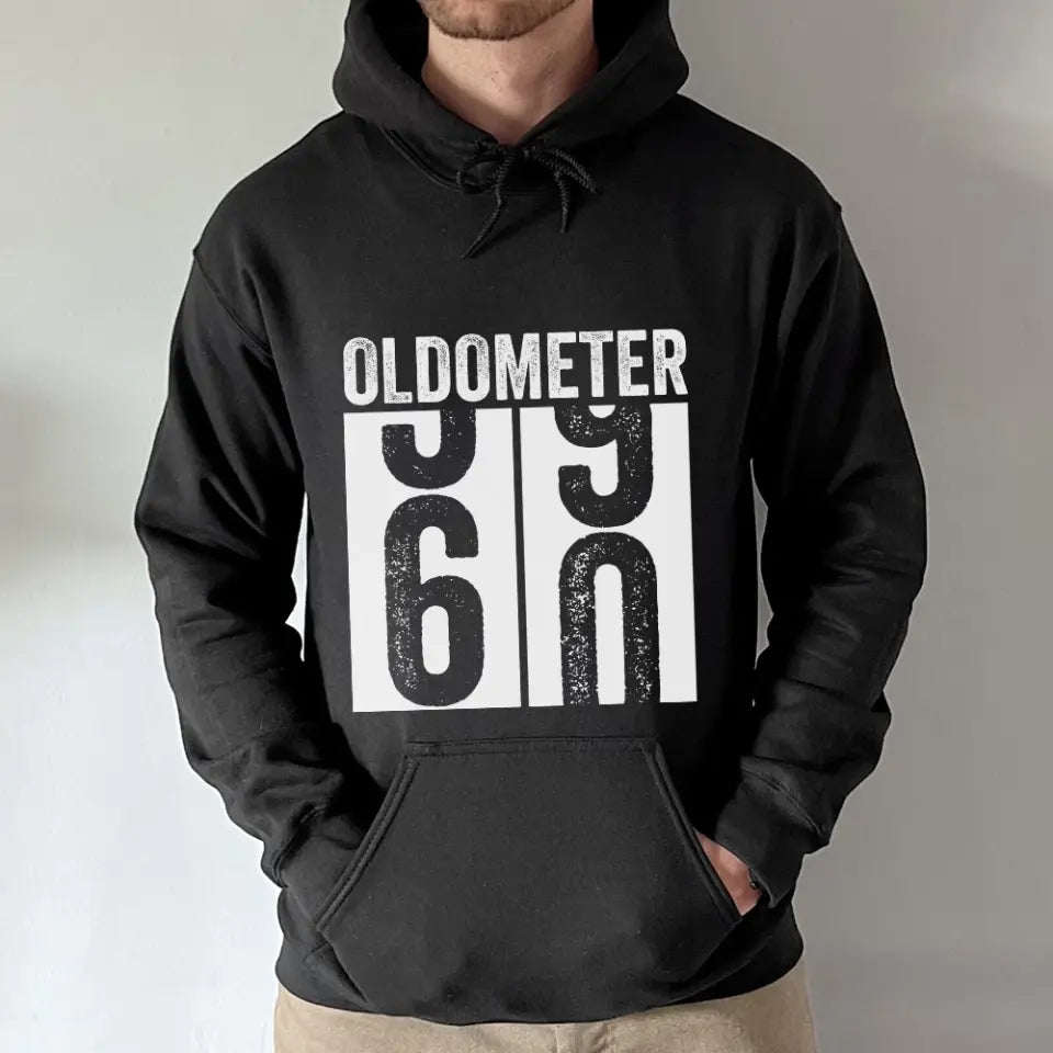 Oldometer Funny Vintage 50 60 70 Personalized Hoodie