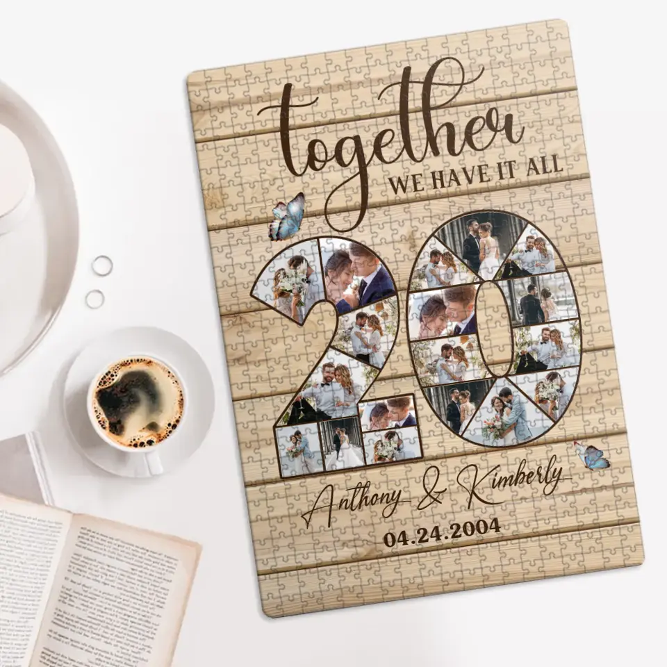 20th Anniversary Gift 20 Years Wedding Sweet Couple Gift for Husband Wife Jigsaw Puzzle