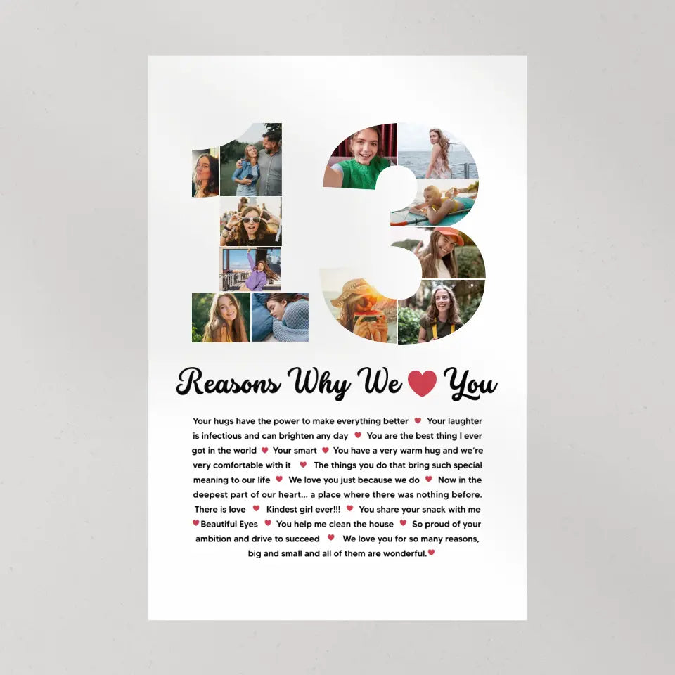 13 Reasons Why We Love You Personalized Canvas