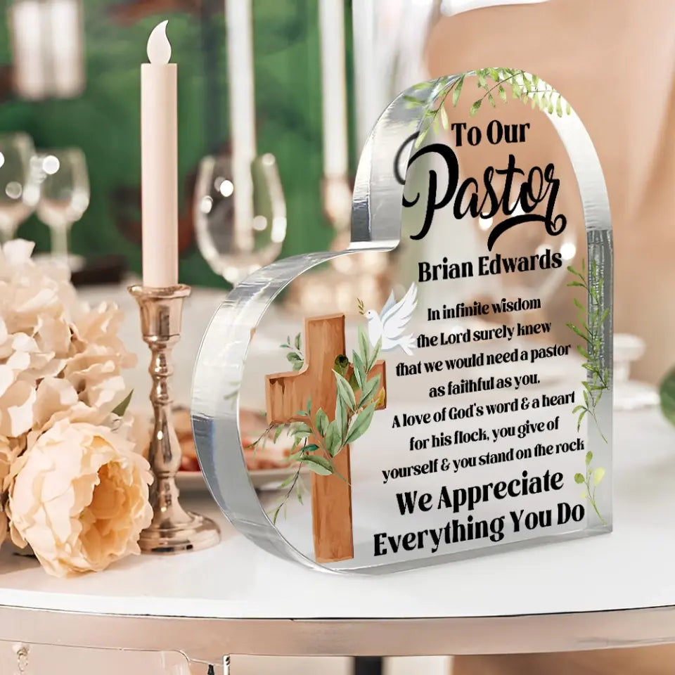 To Our Pastors We Are Appreciate Everything You Do Custom Acrylic Plaque