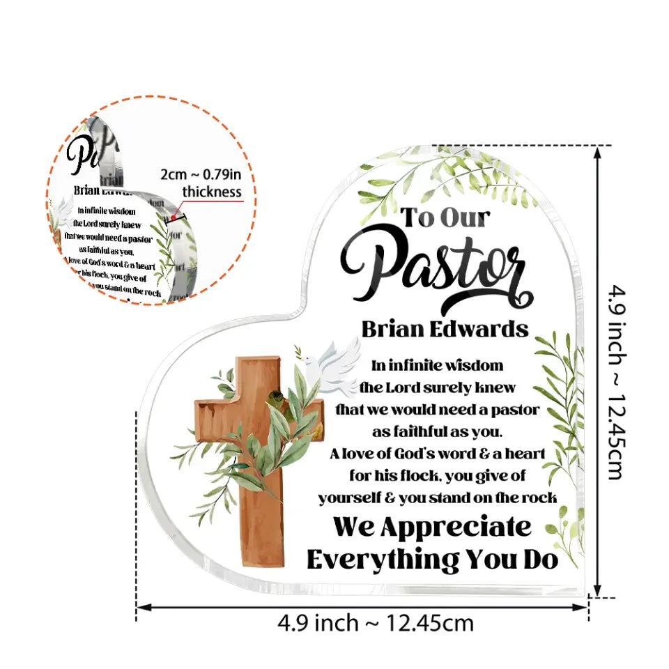 To Our Pastors We Are Appreciate Everything You Do Custom Acrylic Plaque