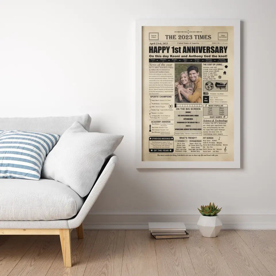 The 2023 Times Newspaper 1 Year Anniversary Gift Canvas Poster