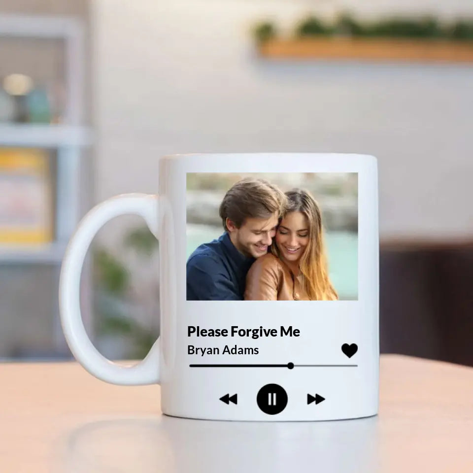 Please Forgive Me Upload Photo White Mug