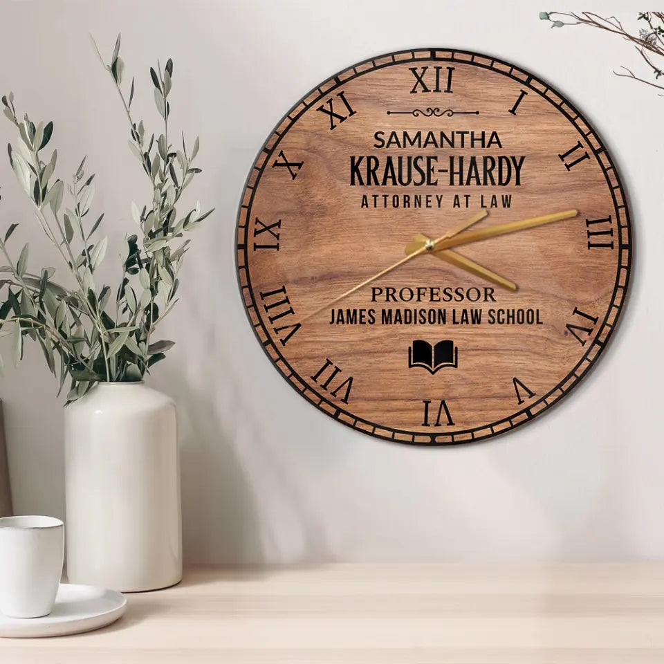 Personalized Professor Wooden Wall Clock Professor Gift