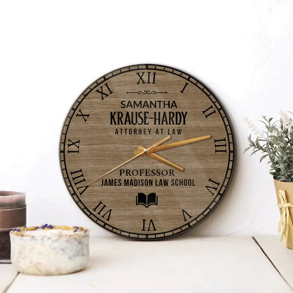 Personalized Professor Wooden Wall Clock Professor Gift