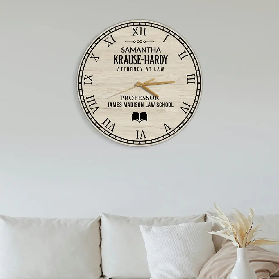 Personalized Professor Wooden Wall Clock Professor Gift