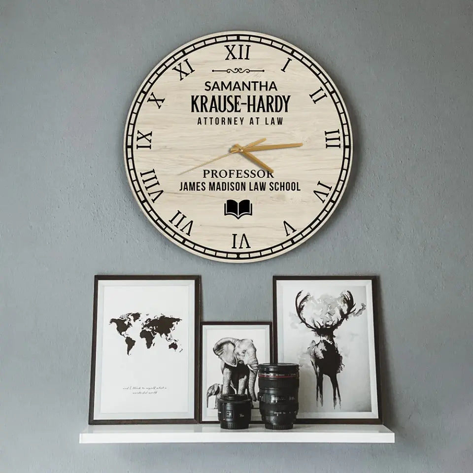 Personalized Professor Wooden Wall Clock Professor Gift