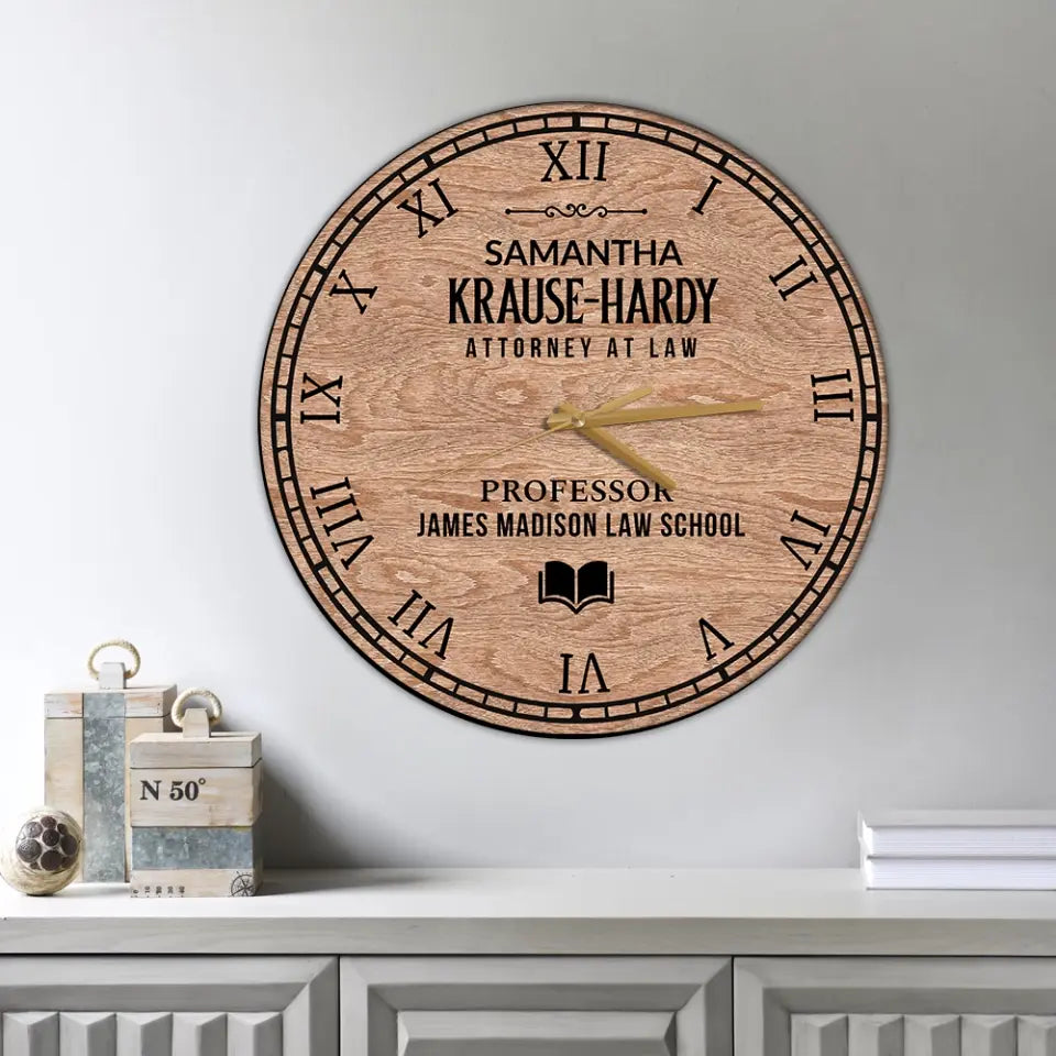 Personalized Professor Wooden Wall Clock Professor Gift