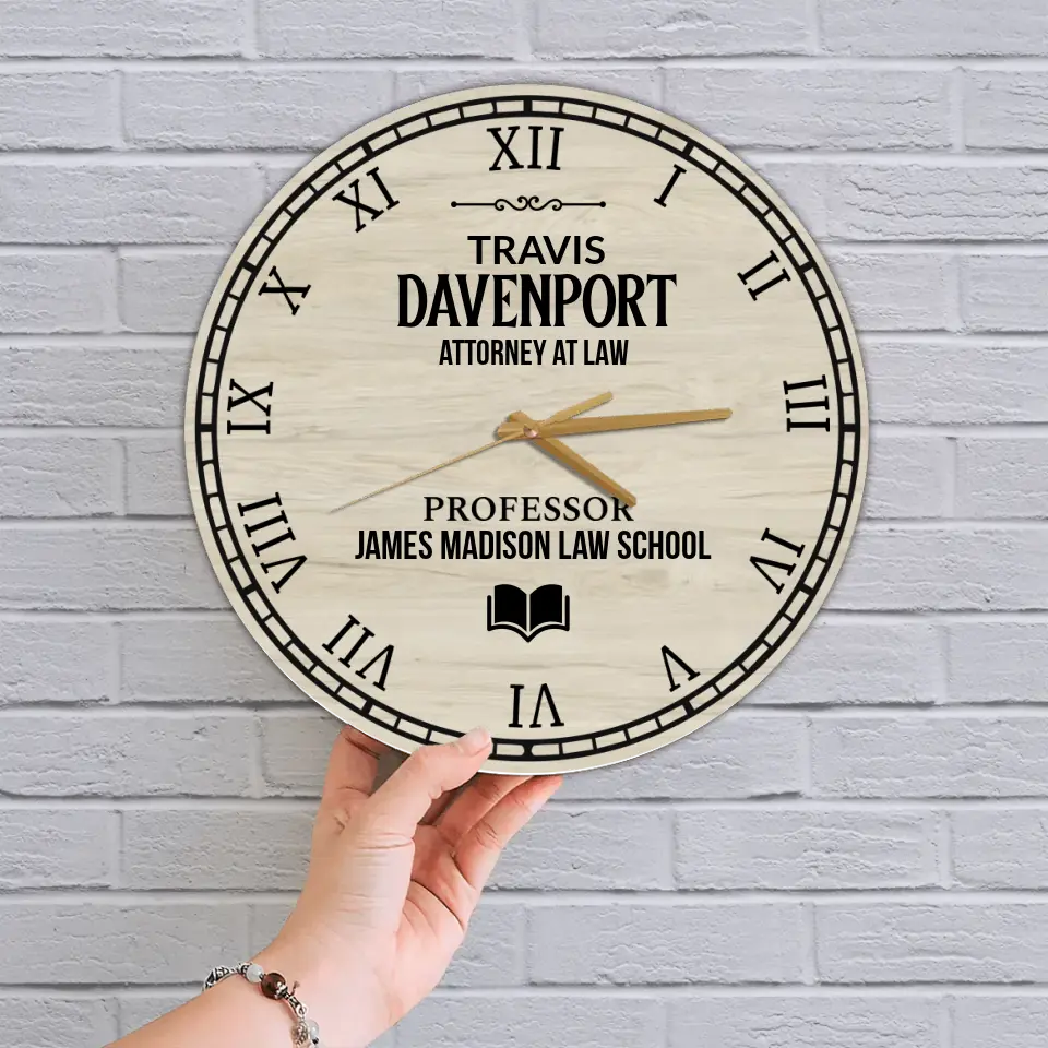 Personalized Professor Wooden Wall Clock Professor Gift