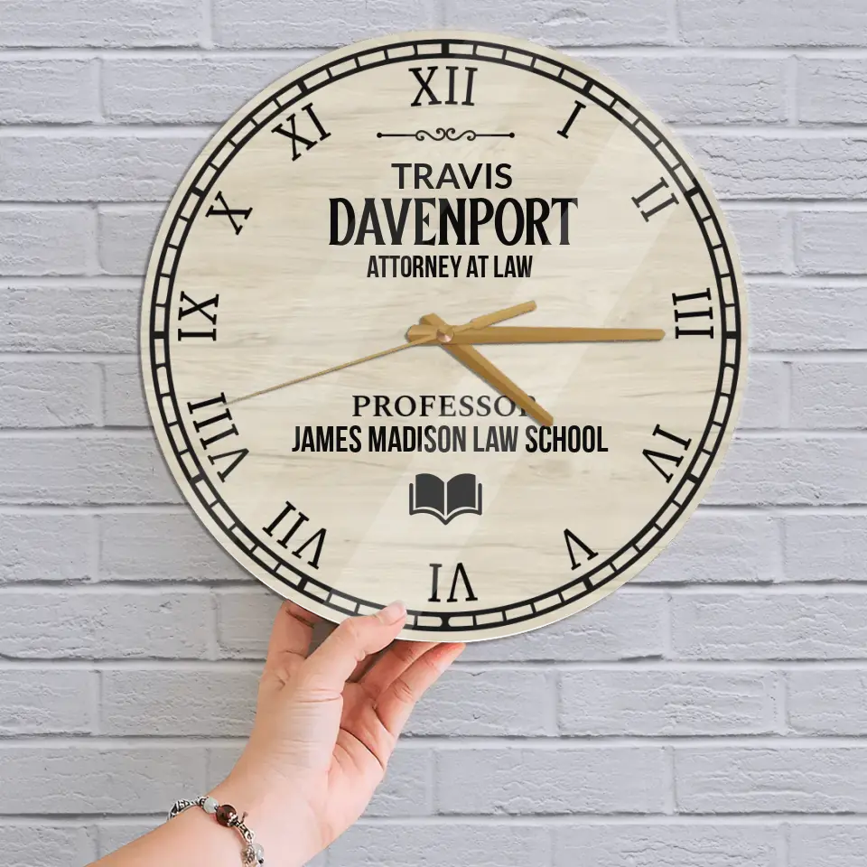 Personalized Professor Wooden Wall Clock Professor Gift