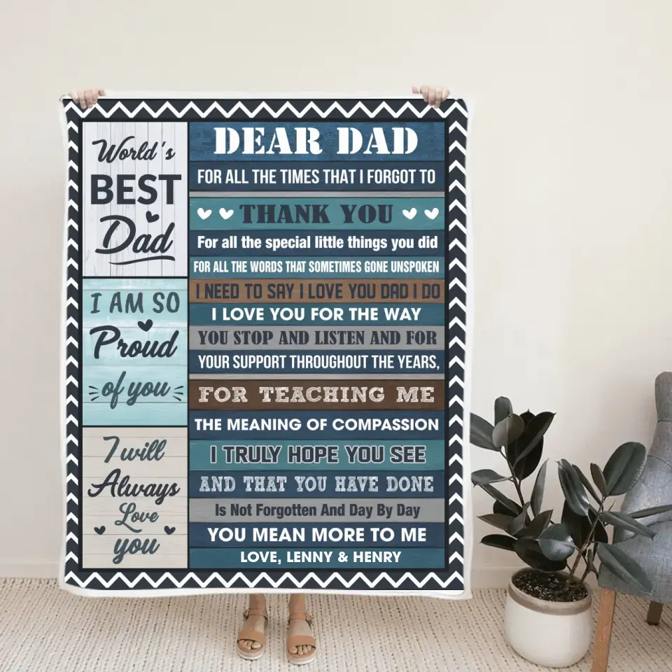 World's Best Dad You Mean More To Me Personalized Blanket