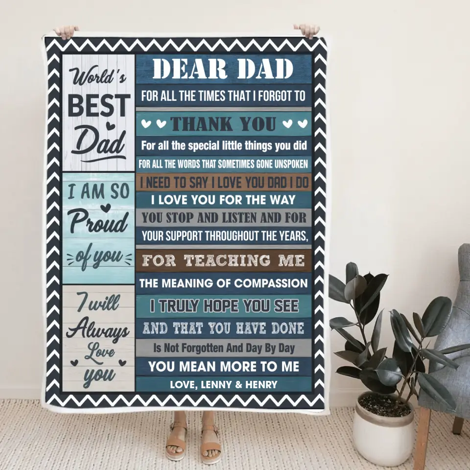 World's Best Dad You Mean More To Me Personalized Blanket