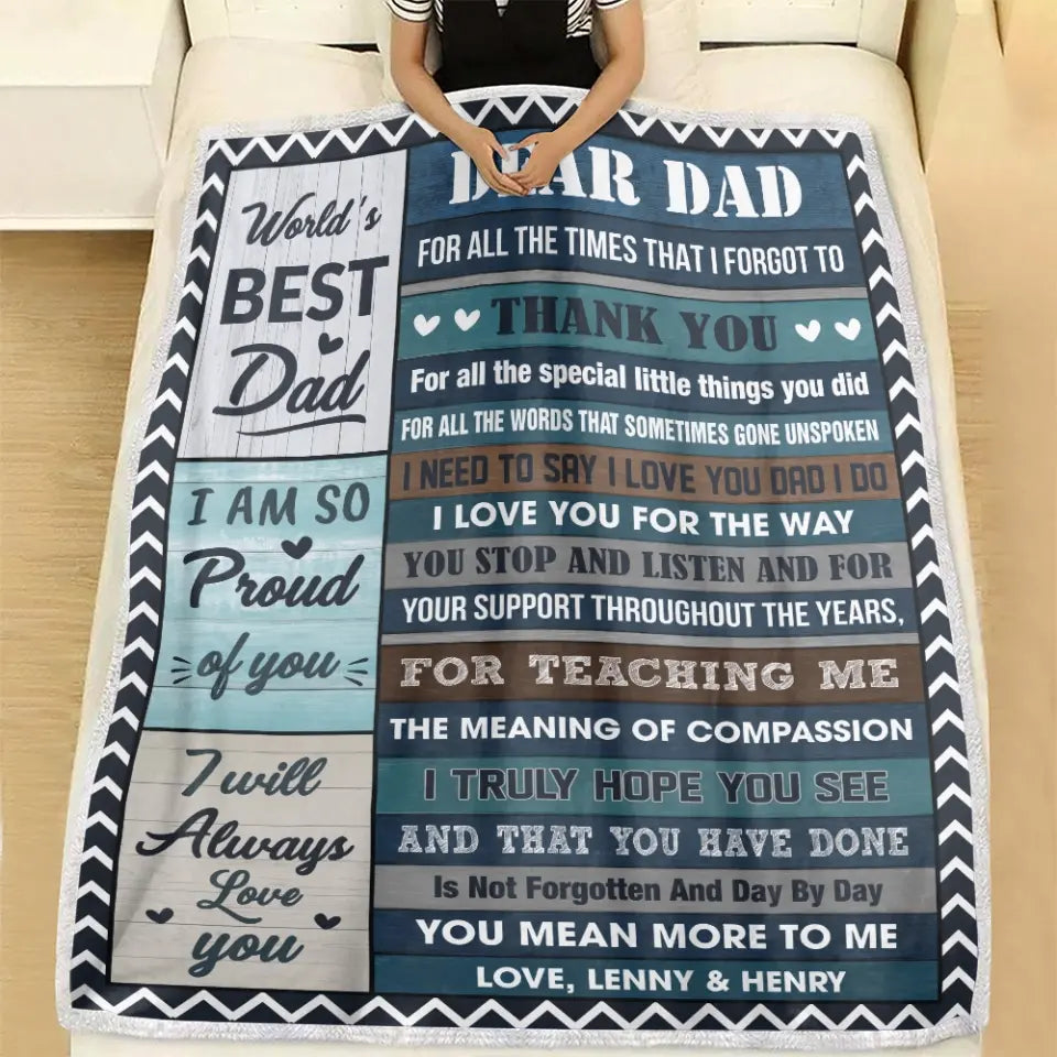 World's Best Dad You Mean More To Me Personalized Blanket