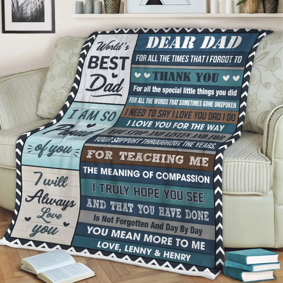 World's Best Dad You Mean More To Me Personalized Blanket