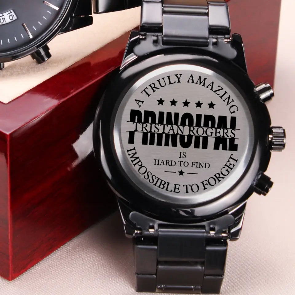 A Truly Amazing Principal is Hard To Find Engraved Chronograph Watch