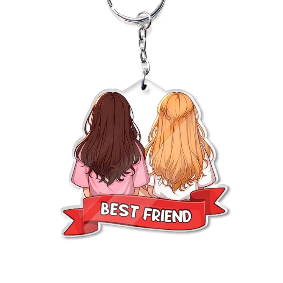 Best Friends Together Personalized Acrylic Keychain