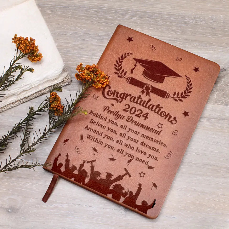 Congratulations Graduation Personalized Leather Journal