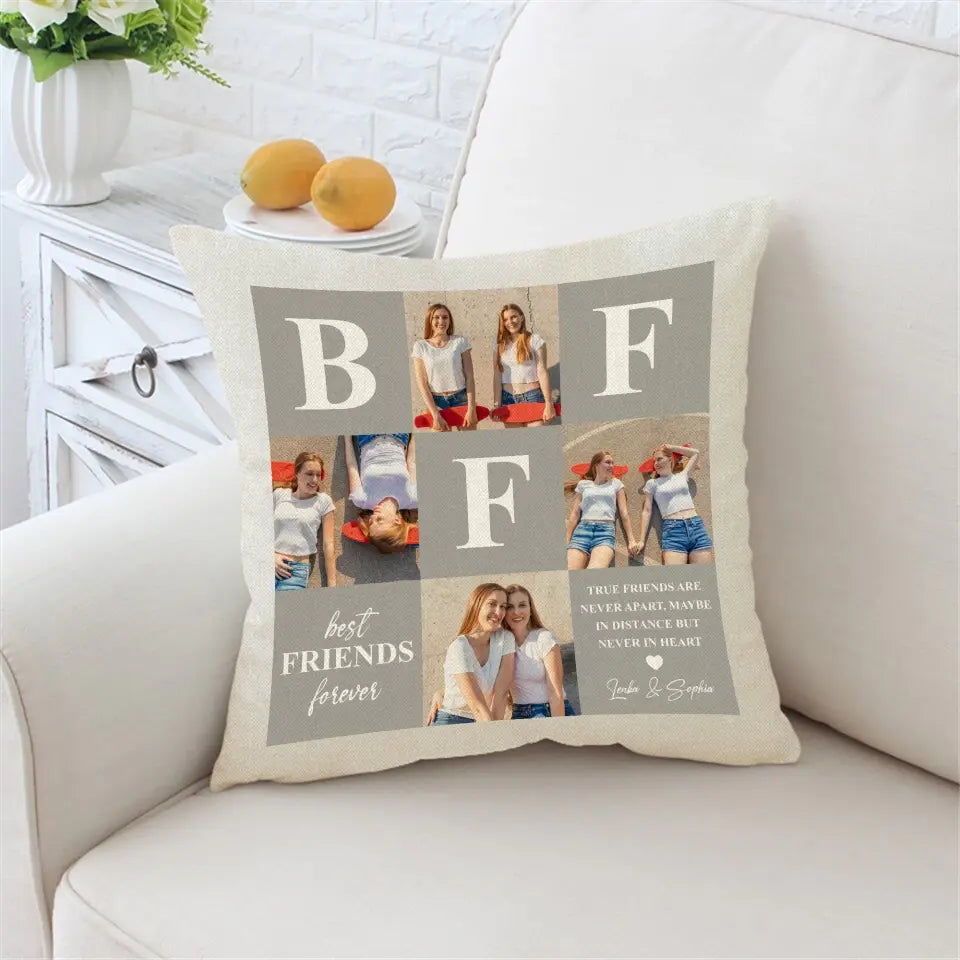 True Friends Are Never Apart Personalized Square Pillow