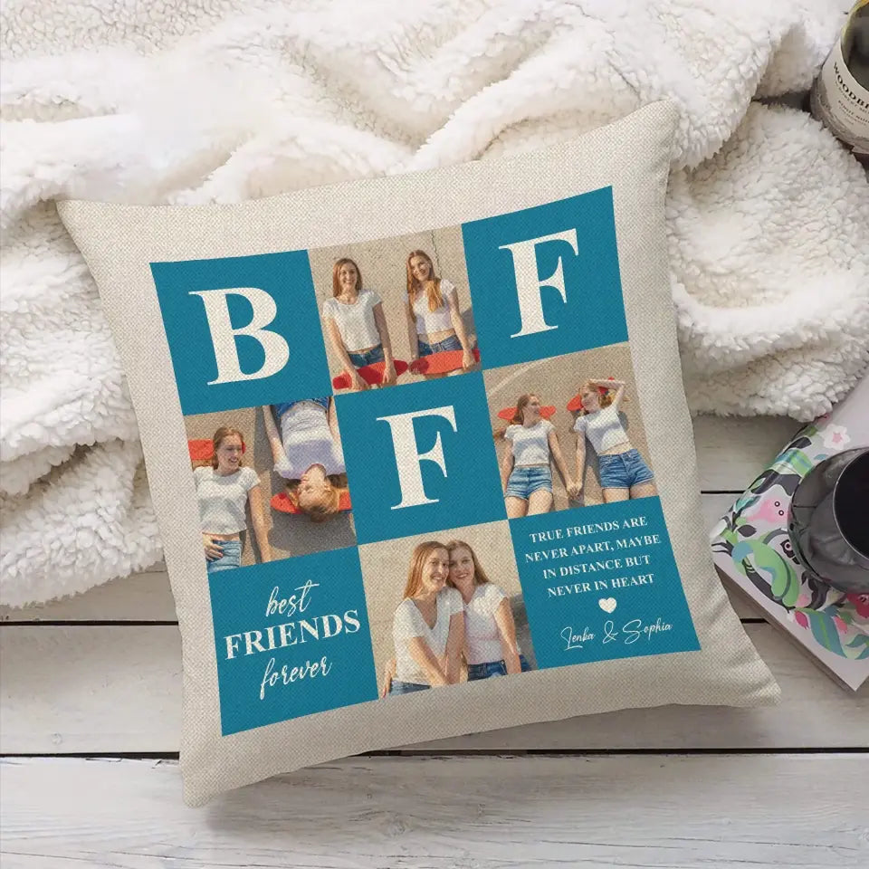 True Friends Are Never Apart Personalized Square Pillow