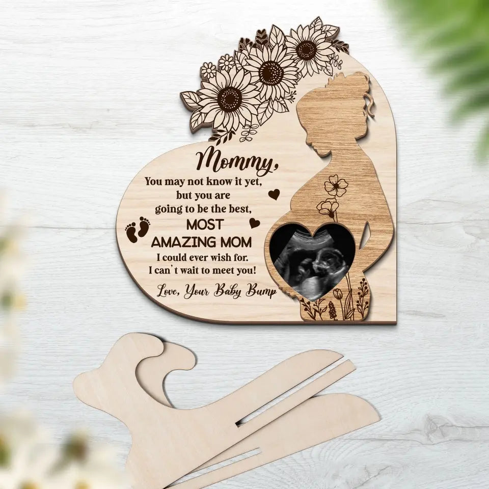 Can't Wait To Meet You - Personalized 2 Layer Wooden Sign