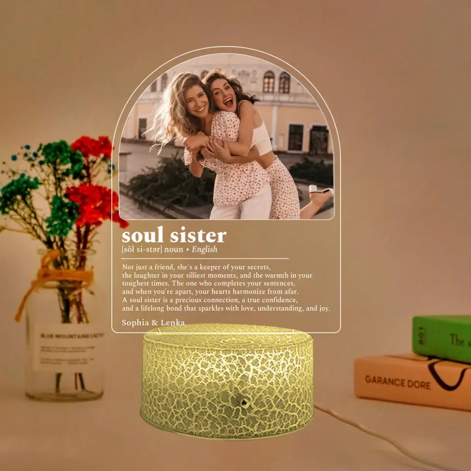 Soul Sisters Description - Personalized 3D LED Light For Friends