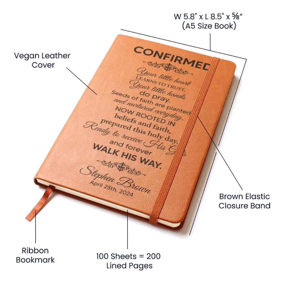 Forever Walk His Way - Personalized Graphic Leather Journal