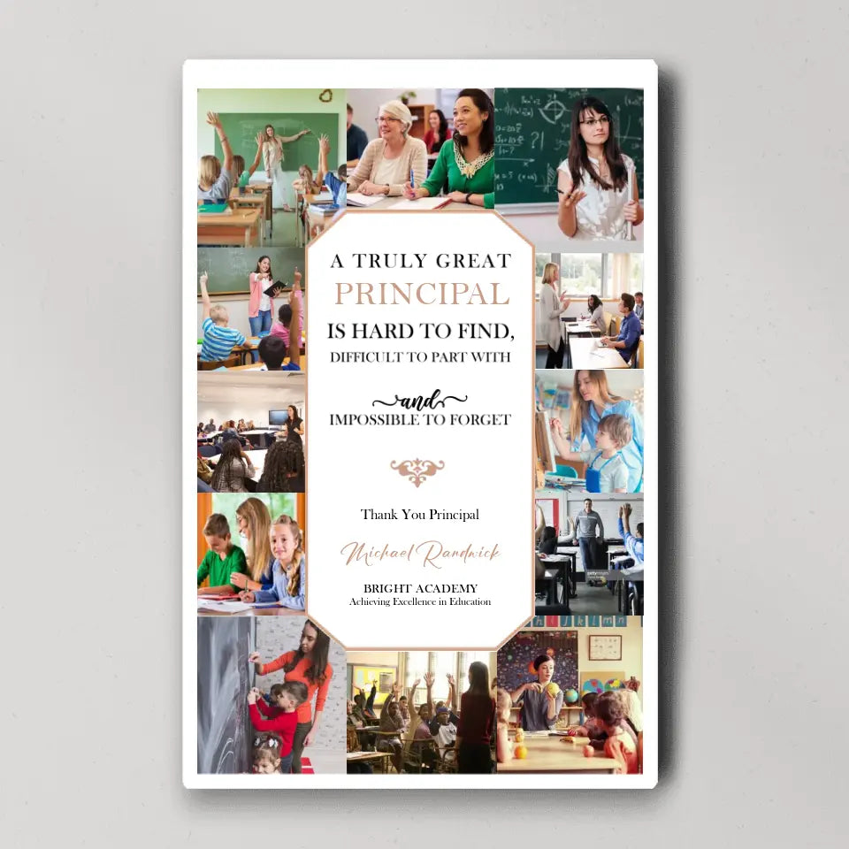A Truly Great Principal Is Hard To Find Custom Canvas Poster Appreciation Gift For Teacher