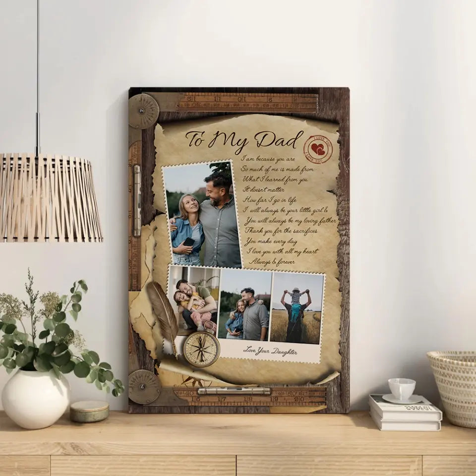 So Much Of Me Is Made From What I Learned From You - Personalized Canvas Poster