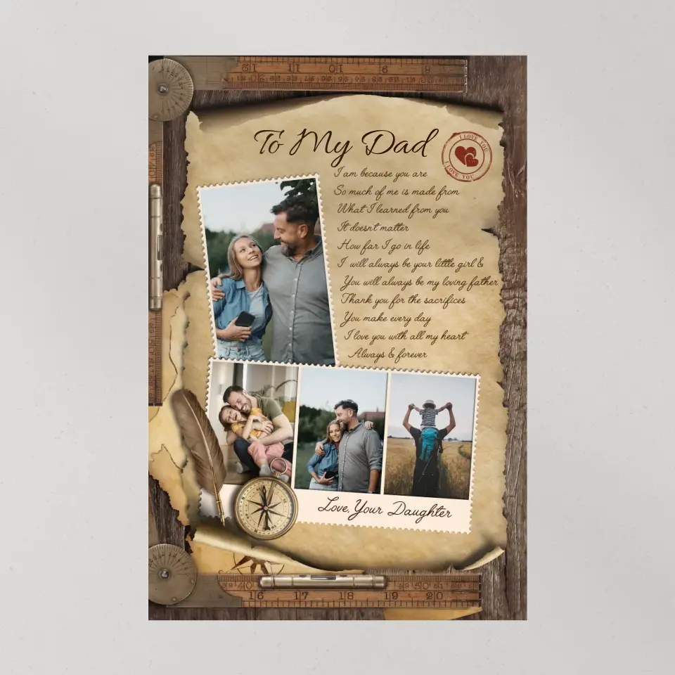 So Much Of Me Is Made From What I Learned From You - Personalized Canvas Poster