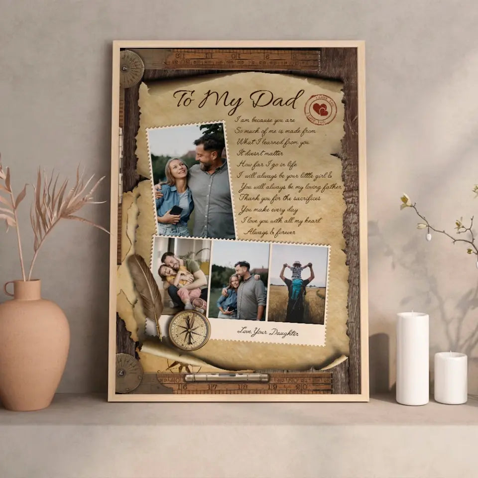 So Much Of Me Is Made From What I Learned From You - Personalized Canvas Poster