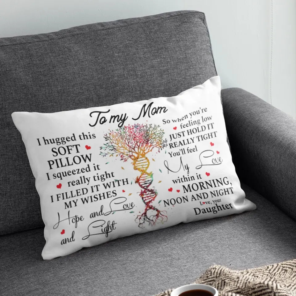 I Hugged This Soft Pillow Really Tight - Personalized Rectangle Pillow - Gift For Aunt from Niece