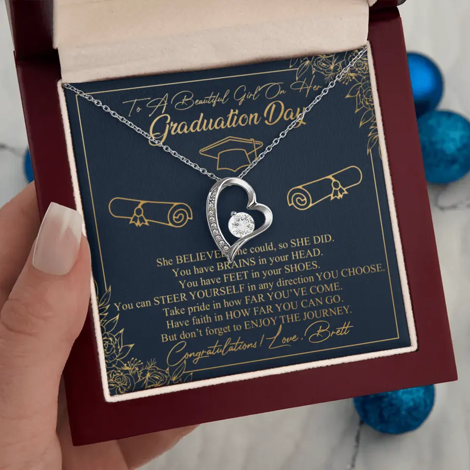 To A Beautiful Girl On Her Graduation Day Custom Necklace Graduation Gift For Her