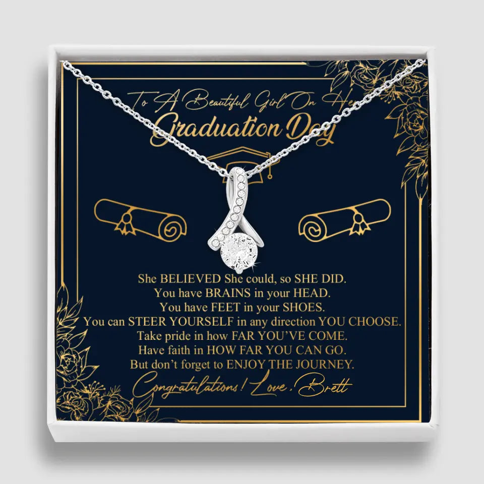 To A Beautiful Girl On Her Graduation Day Custom Necklace Graduation Gift For Her
