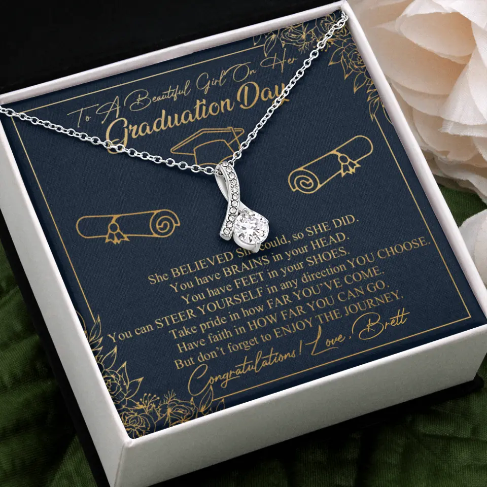 To A Beautiful Girl On Her Graduation Day Custom Necklace Graduation Gift For Her