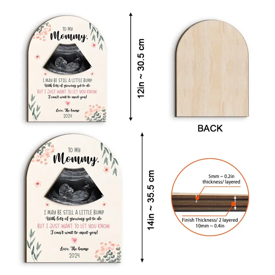 To My Mommy Love The Bump Upload Photo Art Piece