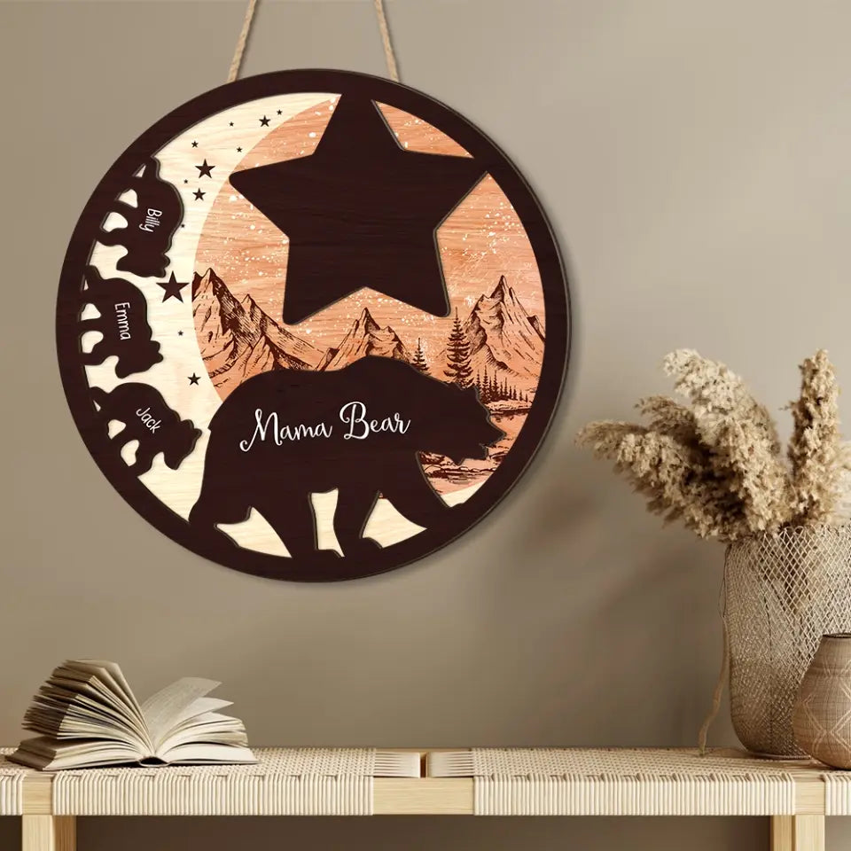 Mama Papa Bear Family Bear Personalized Art Piece
