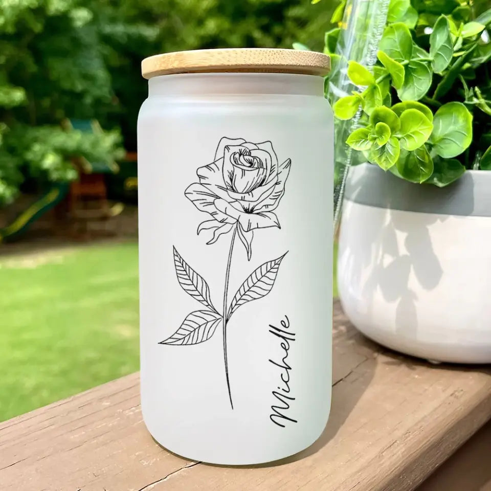 Bloom & Brew: Personalized Floral Glass Can
