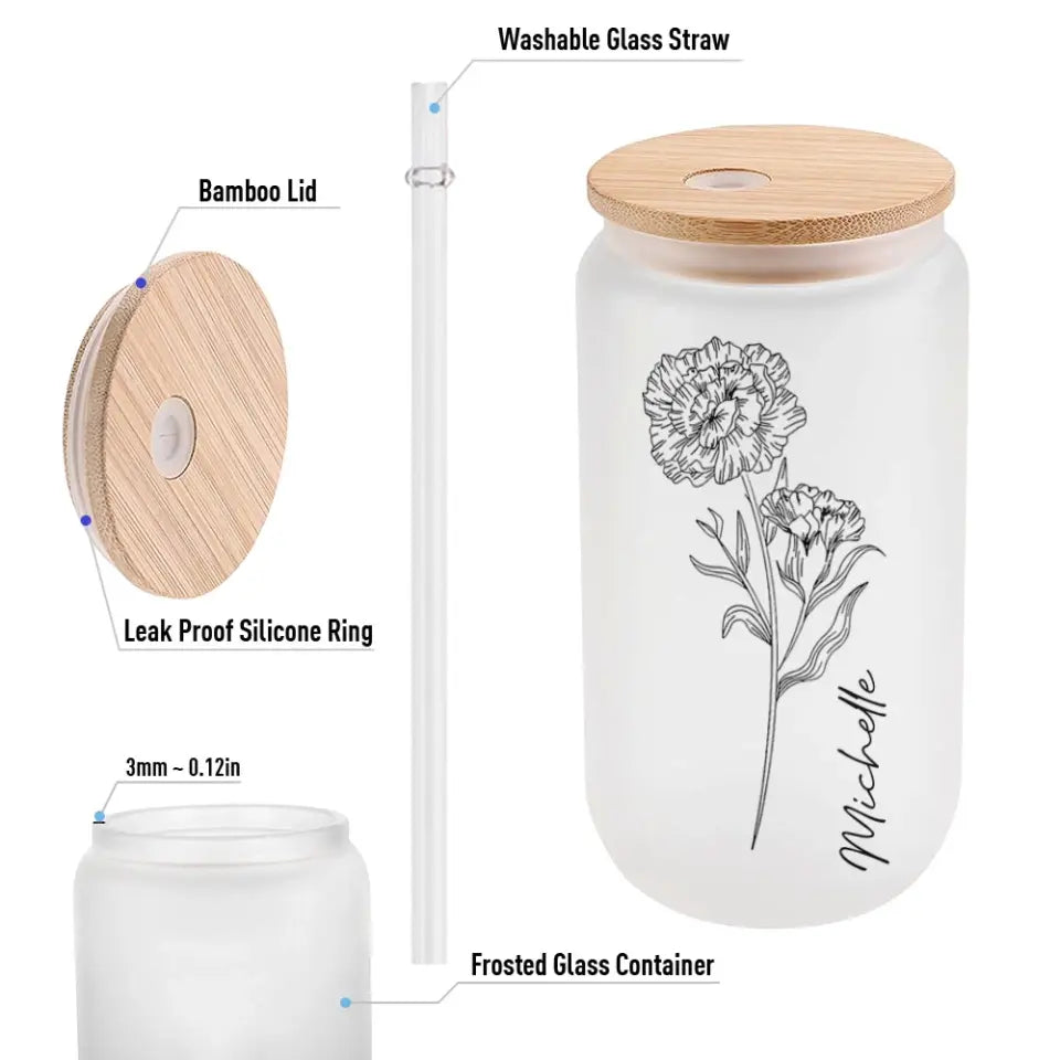 Bloom & Brew: Personalized Floral Glass Can