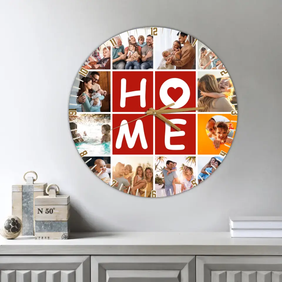 Our Home With Love Upload Photo Wall Clock